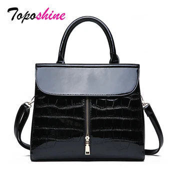 

High Quality Patent Leather Ladies Handbag New Fashion Personality Stone Pattern Shoulder Bag Casual Wild Messenger Bag