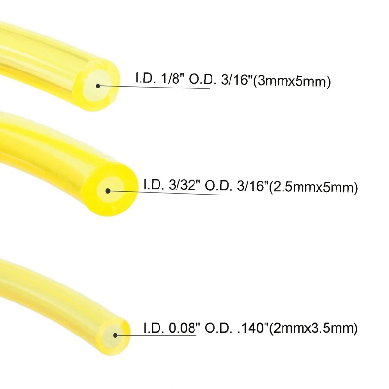 Tygon топливная ЛИНИЯ ДЛЯ Poulan Weedeater бензопилы триммер детали газонокосилки шланг трубки 3 размера I.D. 080 дюймов 3/32 дюймов 1/8 дюймов Y
