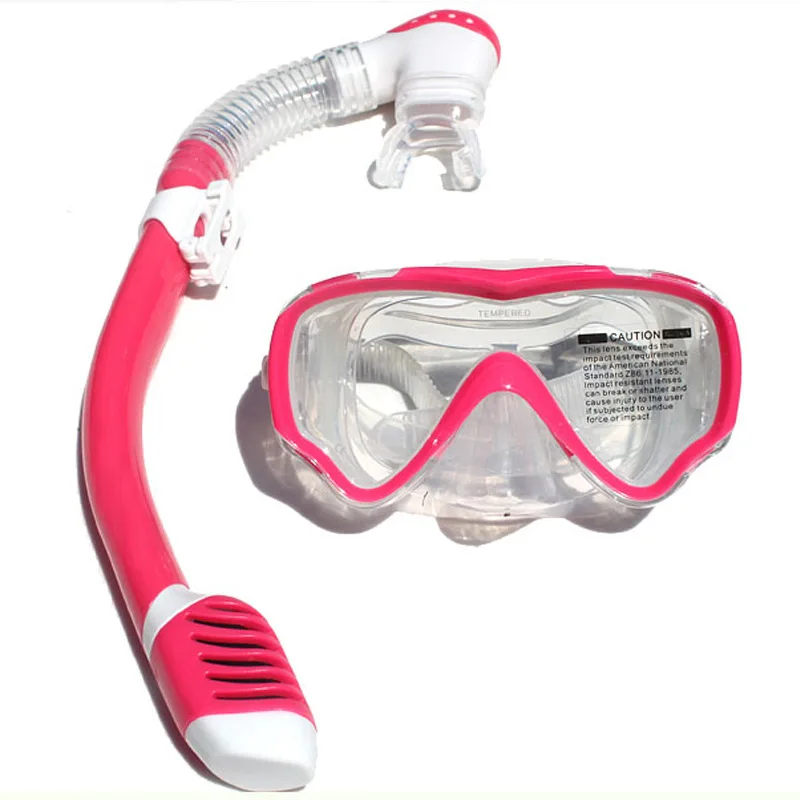 

Children Half dry Soft PVC Snorkel Double Lens Diving Mask Kid Breathing Tube Snorkeling Swimming Diving With Adjustable Buckle