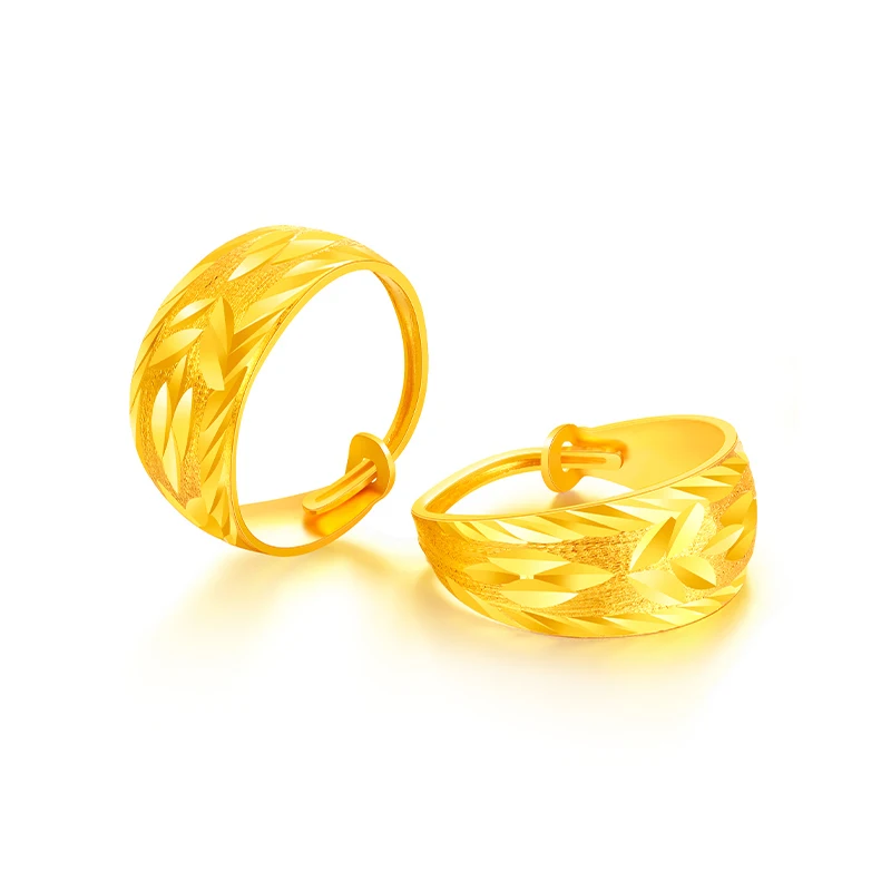 

New Pure 24K Yellow Gold Hoop Earrings Women 999 Gold Carved Flower Hoop Earrings