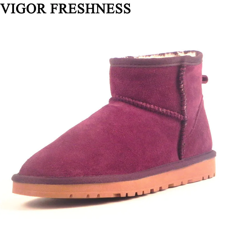 

VIGOR FRESHNESS Hot Shoes Australian Woman Boots Genuine Leather Shoes Woman Snow Boots Ankle Winter Boots Plush Warm Shoes SN41