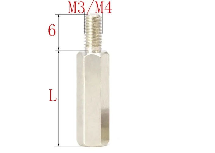 20 шт/10 шт m3 M4 мужчины к женскому никелевой латуни противостояние разделитель M3 шестигранные стержни разделительные столбики