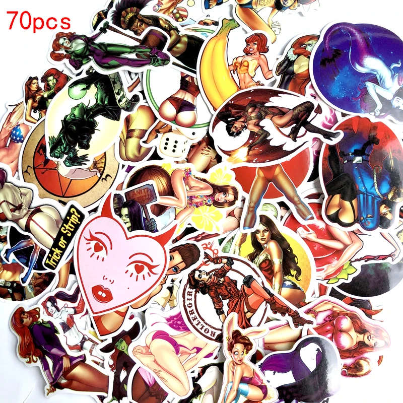 70Pcs Witch Beauty Sexy Girl Graffiti Sticker Luggage Trolley Movie Halle Helmet Decal Anime Cartoon Stickers | Игрушки и хобби