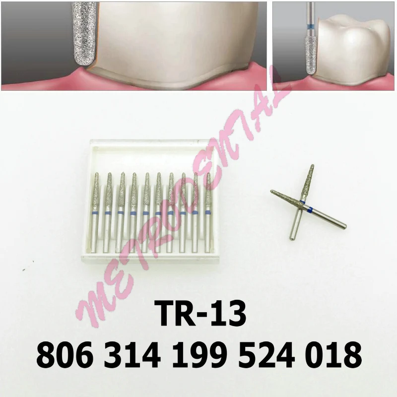 1 упаковка/10 шт 1,6 мм TR/конус круглой формы синий/Средний Грубый Стоматологические алмазные боры TR-13 FG 199-018M только для Стоматологического использования