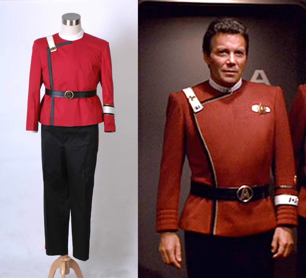 Star Trek II VI Wrath of Khan Starfleet Cosplay Costume Captain Kirk