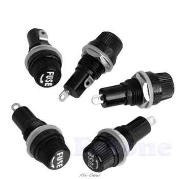 

5pcs 10A Chassis Panel Mount Fuse Holder Socket for 5*20 Glass Fuses 250V