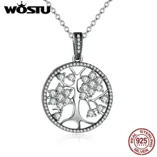 Venta Caliente Aliexpress 100% Real 925 Plata Esterlina Family Tree Collares pendientes Para Las Mujeres Joyería Fina de Regalo