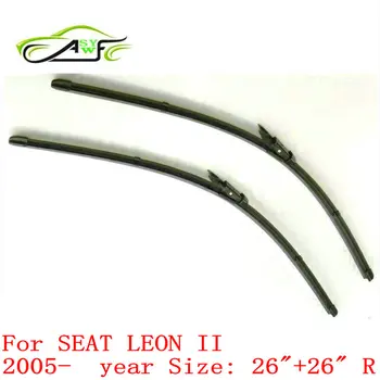 

Free shipping car wiper for SEAT LEON II (2005 onwards), 26"+26"R natural rubber fit pinch tab wiper arms