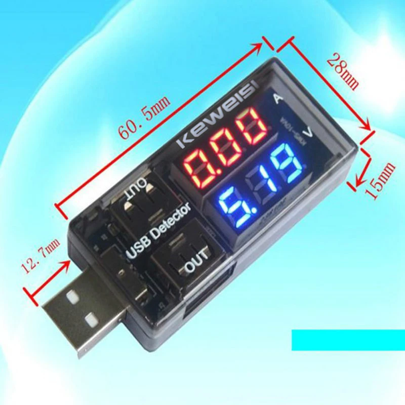 USB тестер для измерения напряжения и силы тока в двух рядах|current voltage charging|current
