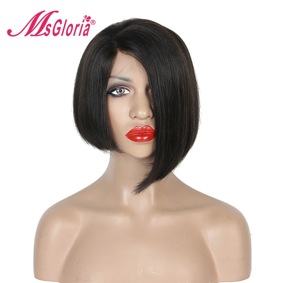 Парики из натуральных волос на фронтальной части короткие прямые прямые|wigs for