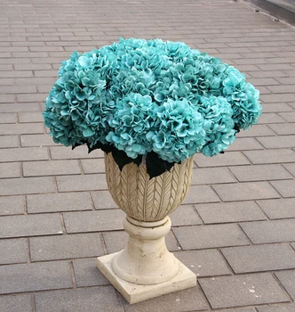 

4pcs Hydrangea (5 heads/piece) 40cm/15.75 inches Artificial Blue Hydrangea Flower Bunch for Home Showcase Party Decoration