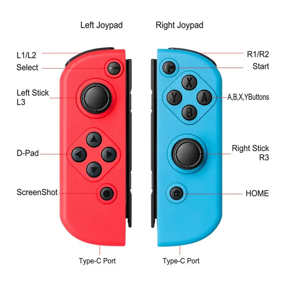 Беспроводная сенсорная ручка Bluetooth для контроллера JOY-CON левый и правый переключатель NS совместим с переключателем неоновый красный/синий