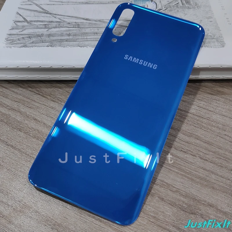 Для SAMSUNG Galaxy A50 SM-A505F A505 A505F Корпус чехол задняя крышка батарейного отсека задняя крышка Стекло Замена Крышка батарейного отсека