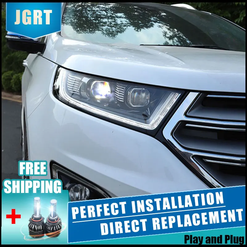  2PCS LED Headlights For ford edge 2015-2018 Car Led Lights Double Xenon Lens Car Accessories Daytim - 33035865423