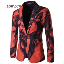 Мужской блэйзер с цветами, однокнопочные блейзеры с принтом, тонкая куртка в китайском стиле, костюм в винтажном стиле, роскошное Формальное пальто