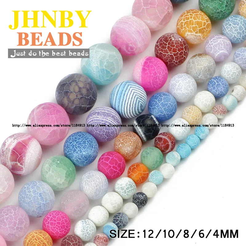 

JHNBY Colorful Weathered carnelian Natural Stone 4/6/8/10/12MM Round Loose beads for jewelry bracelet making accessories DIY