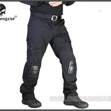 Для мужчин Военная Униформа охотничьи военные очки Airsoft камуфляжные штаны Emerson Gen2 тактические брюки с наколенники черного цвета EM7038B