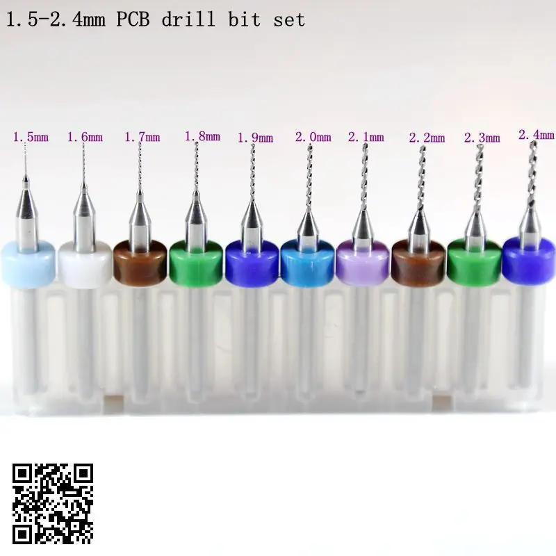 

10PCS Carbide Drills 1.5-2.4mm, CNC Milling Cutters, Printed Circuit Boards Miniature Engraving Drills, Metalworking Tools, Rout