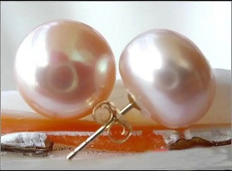 

GENUINE 11-12 MM SOUTH SEA PEARL EARRING 14K SOLID GOLD MARKED+ FREE BOX