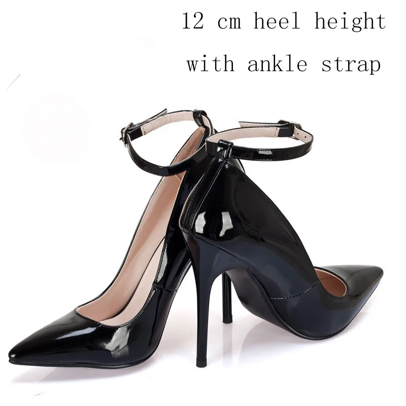 Г. новые женские туфли-лодочки, большие размеры, особо высокие каблуки Высококачественная женская обувь для вечеринок из лакированной кожи туфли-лодочки с острым носком на каблуке 16 см - Цвет: 12cm black