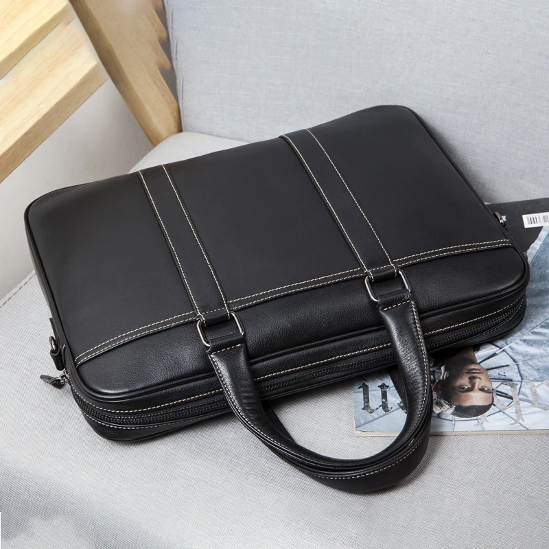 

2019 Men's Business Briefcase Luxury Genuine Leather Men Bags Messenger Bag Men Real Leather Laptop Shoulder Bag Office Handbags