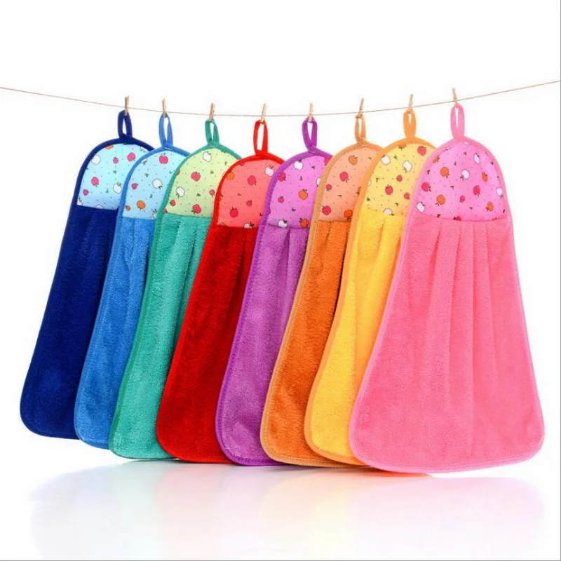 

DIDIHOU Hot Comfortable Thicken Microfiber Hand Towels Bathroom Hanging Cloth Towel Soft Absorbent Housewife Gift Kitchen Towel