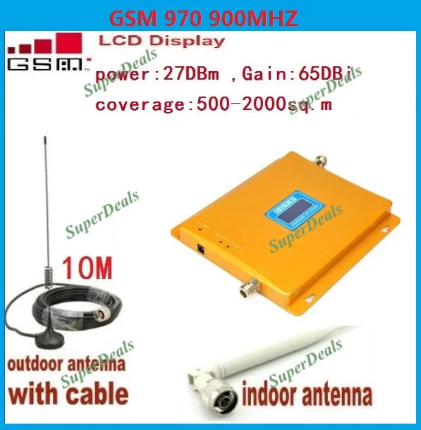 

LCD Display GSM 900Mhz Mobile Phone Signal Booster , GSM970 Signal Repeater , Cell Phone Amplifier With Cable + Antenna