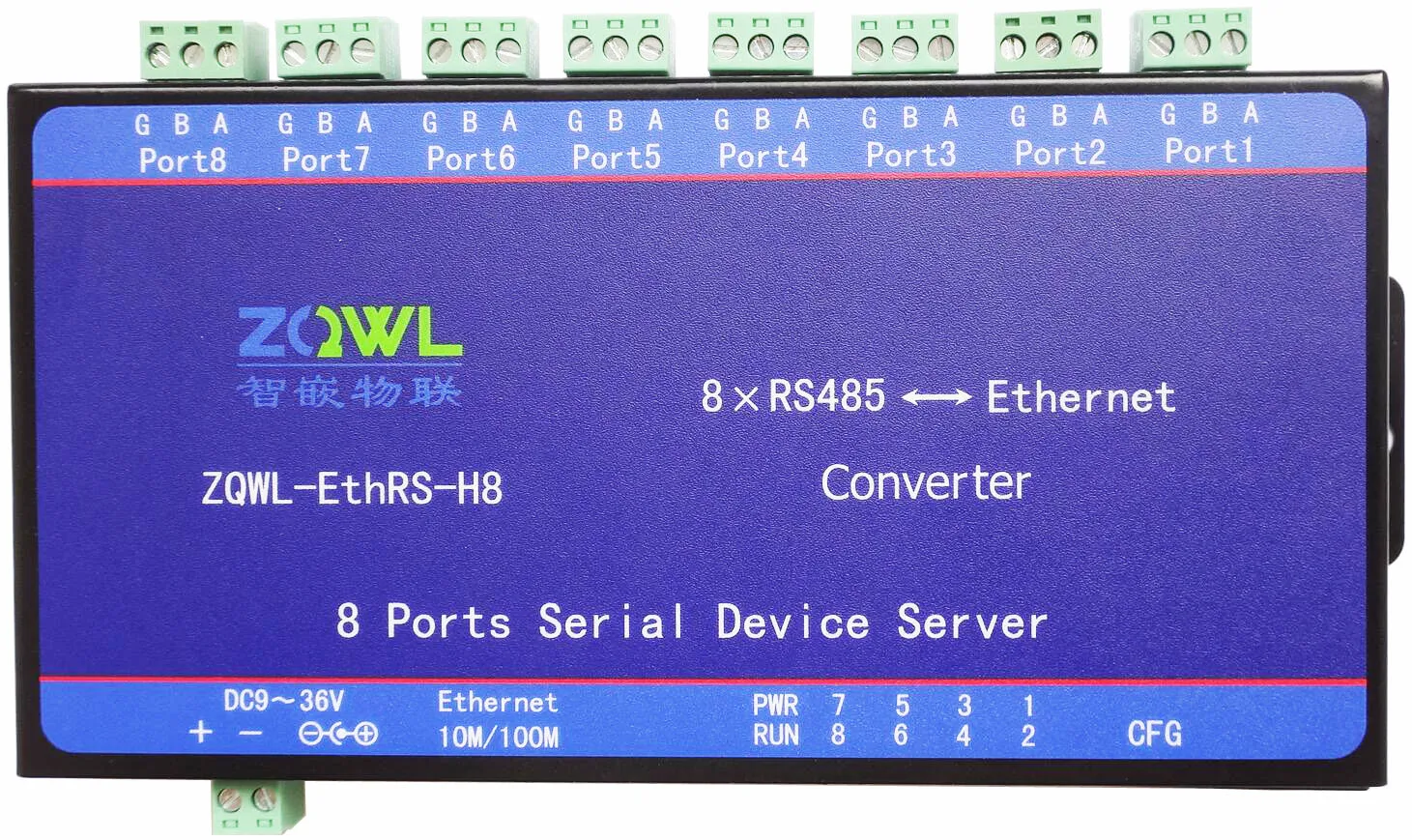 8-путь 8-канал RS485 Серийный Сервер сети к последовательному порту/Modbus TCP к RTU/последовательный порт к сети