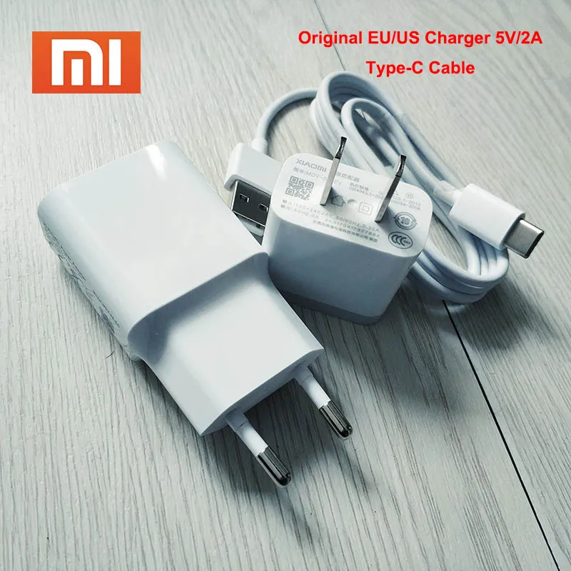 

Original XIAOMI USB Charger 5V 2A EU US Plug Adapter Type C Cable For Xiaomi Mi 9 8 SE 6 A1 A2 5 5X 5S Plus Poco F1 Max 2 MiX 2S