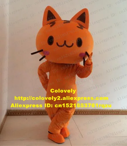 

Orange Wildcat Wild Cat Caracal Ocelot Kitten Mascot Costume Adult Cartoon Character Play Games Return Banquet zz6492