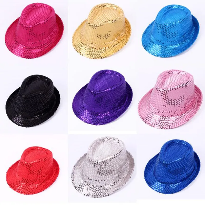 

Sequin Trilby Fedora Hat Cap Men Women Boy Girl Unisex Jazz Hat Cap Party Favors Birthday Christmas Halloween Navidad