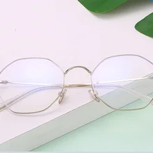 Новые повседневные модные изысканные высококачественные полигональные очки с эффектом памяти, оправа из нержавеющей стали, анти-синие мужские женские очки