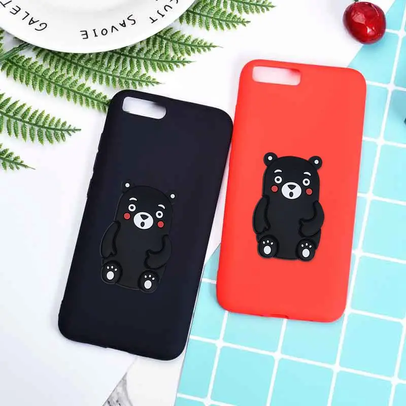Case For Xiaomi Mi 6 Mi6 5.15&quot 3D Kawaii Kumamon Cute Stupid Bear Back Cover Xiomi Candy Lovely Silicone Cartoon Soft Lanyard |