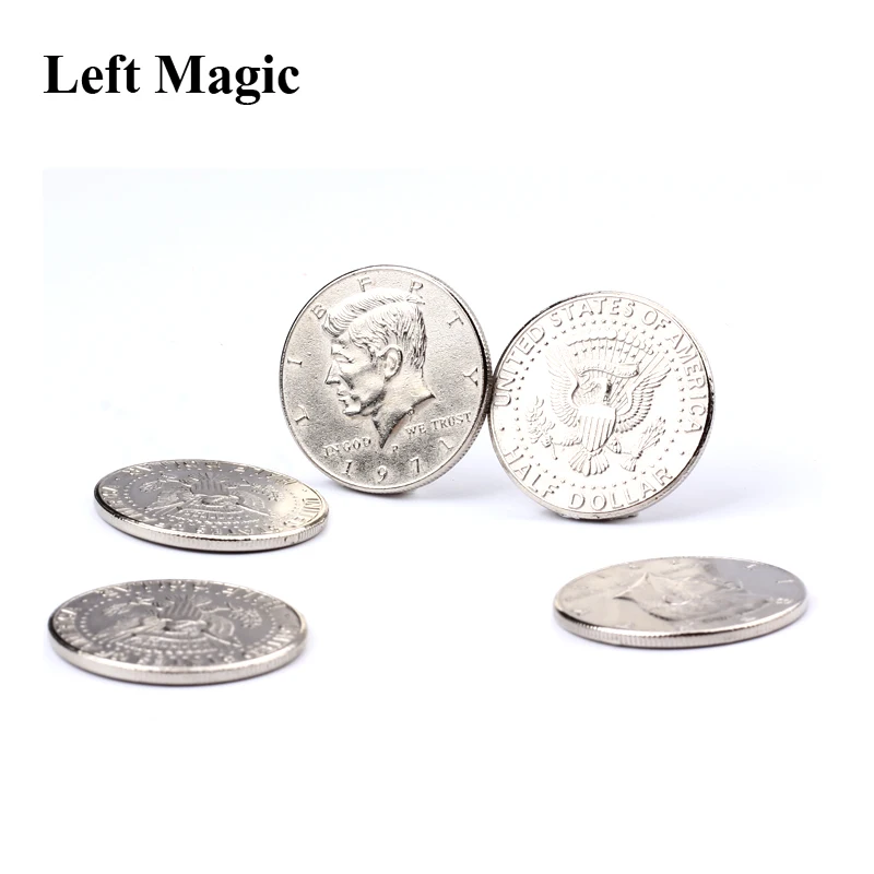 

1Pcs Half Dollar Coin Silver/Gold Magic Trick Coin Gimmick Close-Up Street Trick Prop Toy Appearing/Disappear Illusion Bite