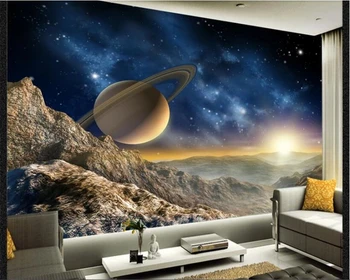 

beibehang wallpaper 3d on the wall Customized abstract space universe children's room wallpaper background wall papel de parede