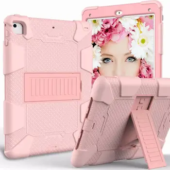 

Shockproof Case For Apple iPad Air 2 9.7 inch Case Luxury Silicone Hard Plastic Kickstand Armor Case Cover For iPad 6 Air 2 Air2