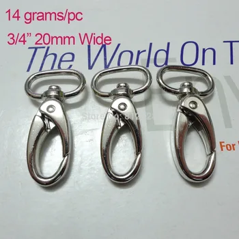 

50pcs 3/4'' 20mm Wide Opening Lobster Swivel Clasps Trigger Clips Snap Hook