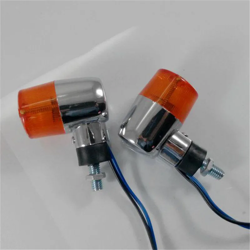 

1 Pair Universal moto Indicators Amber Blinker Light Blinkers Flashers Retro Motorbike Lights flashing Motorcycle Turn Signal