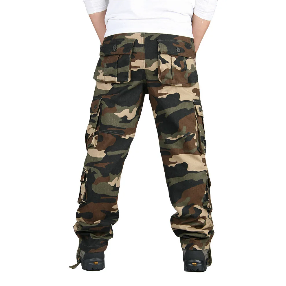  Camouflage Cargo Pants Men Tactical Army Military Trousers Combat Baggy Multi Pockets Overalls Army