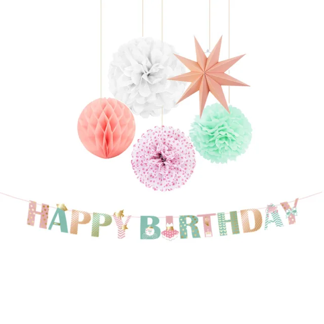 6pcs princess birthday party decoration set happy birthday banner