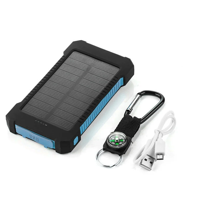  Solar Charger 10000 Mah Dual-USB Drop resistance portable Solar Power Bank 10000mah Travel External Battery For smartphone 
