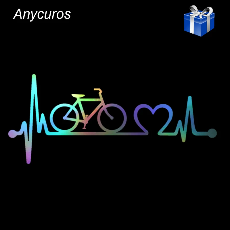 

Car Styling Bicycle Heartbeat Lifeline Cycling Fashion Vinyl Stickers Decals Car Body Window Decoration Stickers 18.5cm*8.1cm