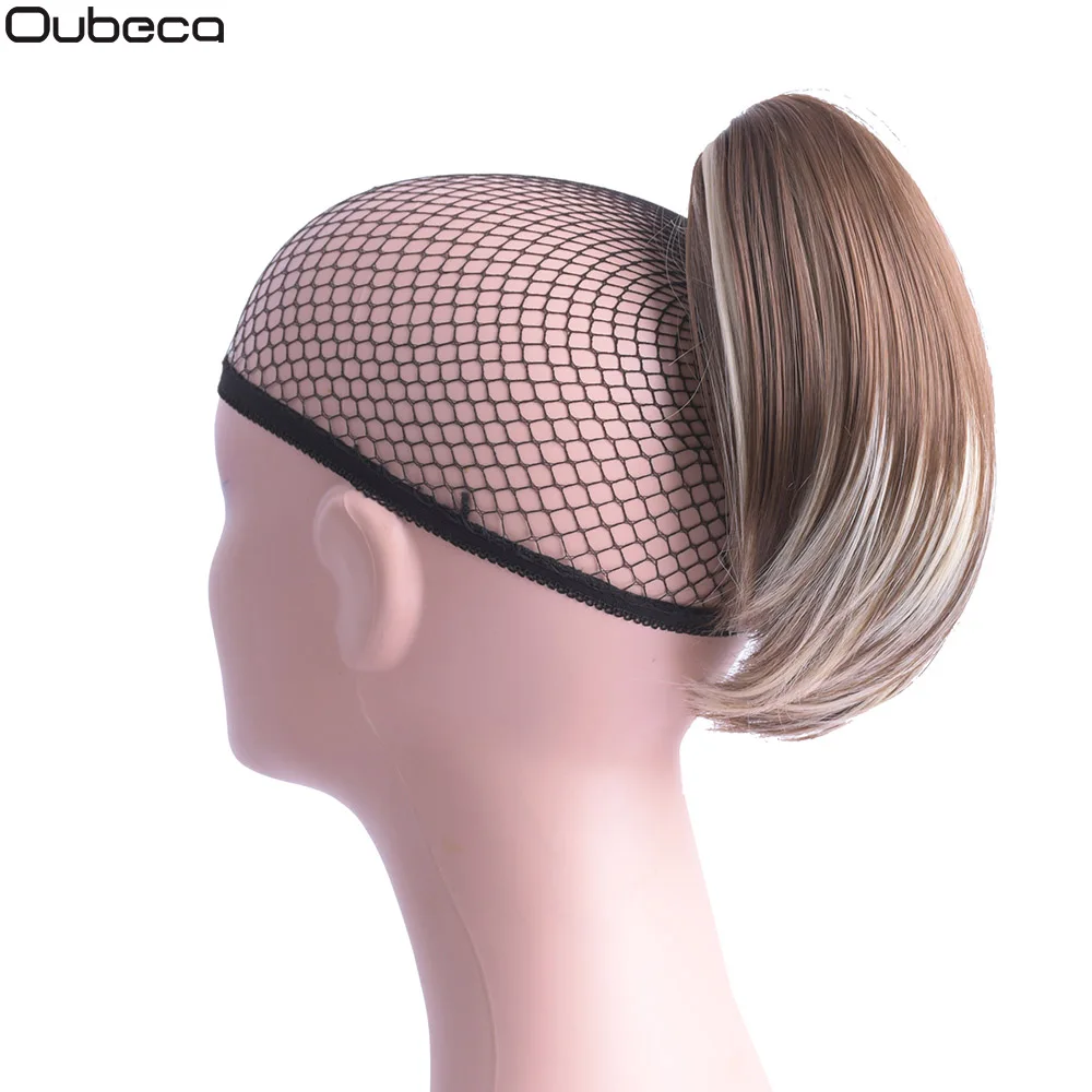 Oubeca 8 дюймов Синтетический Коготь прямой конский хвост шиньон короткий шнурок конский хвост волосы клип в наращивание волос для женщин