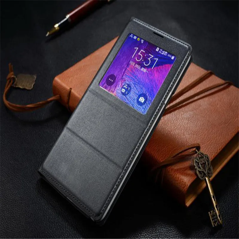 Albb флип-чехол кожаный чехол для samsung Galaxy Note 4 Note4 N910 N910F N910H чехол для телефона Smart View с оригинальным чипом