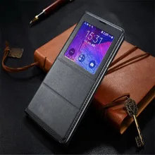 Albb флип-чехол кожаный чехол для samsung Galaxy Note 4 Note4 N910 N910F N910H чехол для телефона Smart View с оригинальным чипом