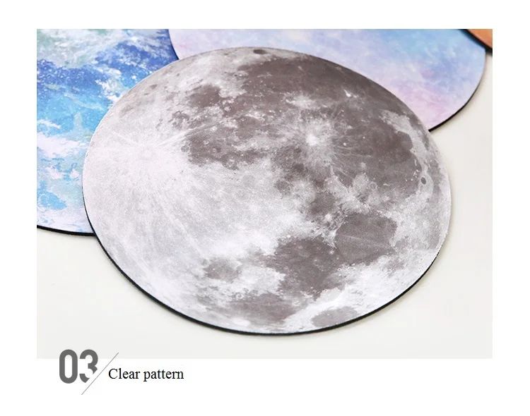 Коврик серии Planet 220x220x3 мм круглый коврик для мыши со стильным изображением земли/Венеры/Марса/Меркурия/Юпитера/Плутона/радужной Луны/черной Луны