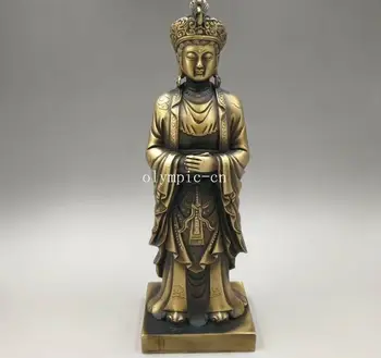 

12'' brass copper carvings a buddism godness Guanyin Avalokitesvara statue
