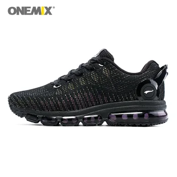 

ONEMIX Men Running Shoes For Women Black Cushion Shox Athletic Trainers Music III Sports Max Breathable Outdoor Walking Sneakers