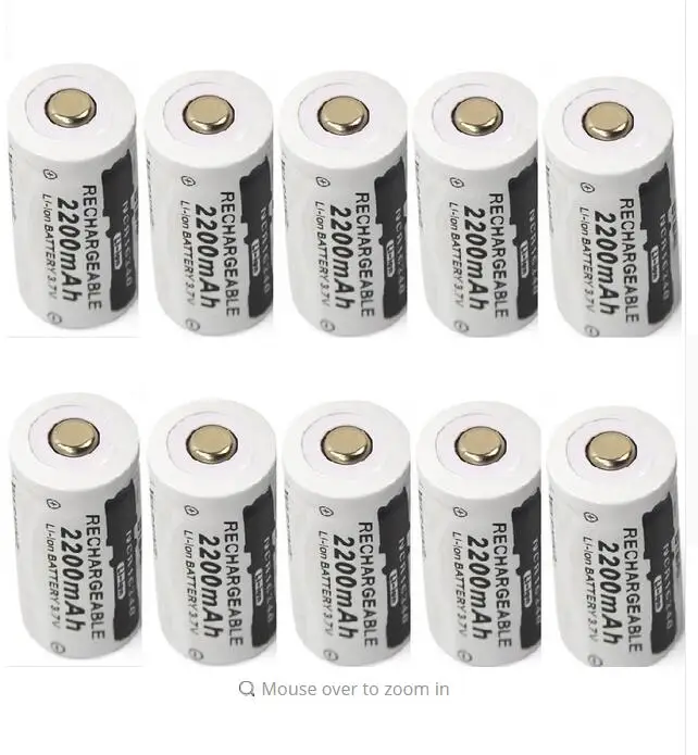 10 шт./лот CR123A RCR 123 ICR 16340 батарея 2200mAh 3,7 V литий-ионная аккумуляторная батарея