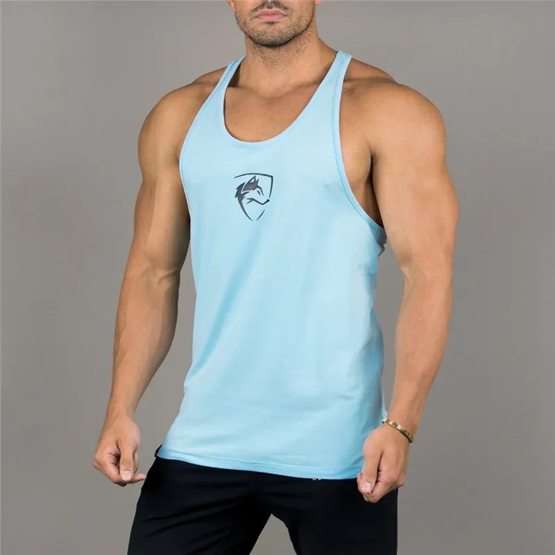 New fashion men's beach vest bodybuilding sports vest cotton sleeveless